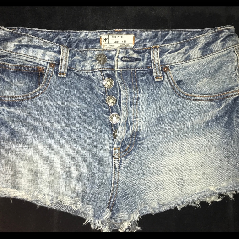 Free people denim high rise shorts